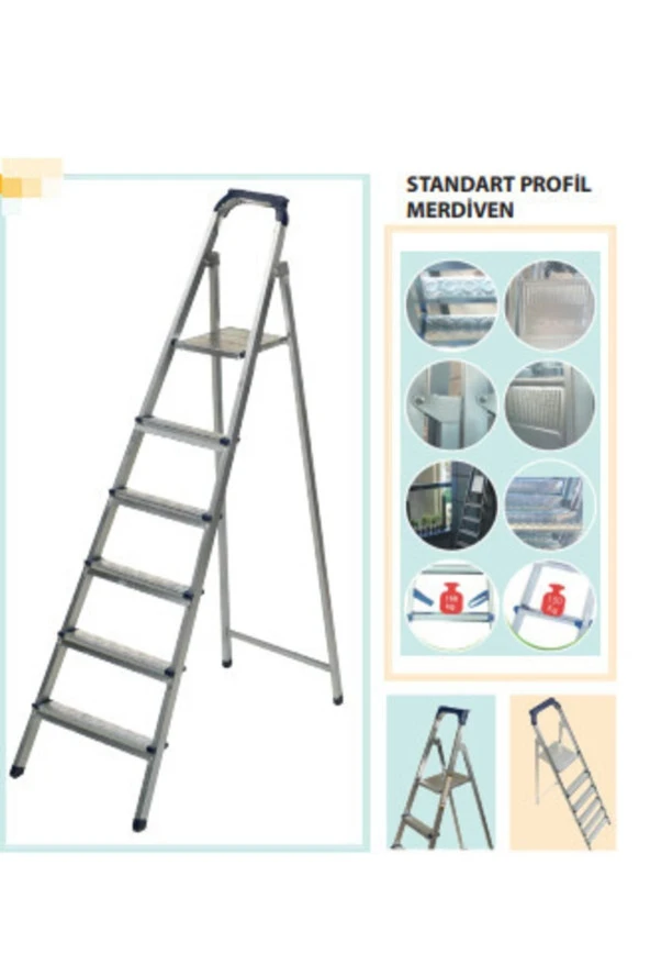 5+1 Basamaklı Profil Galvanizli Standart Merdiven