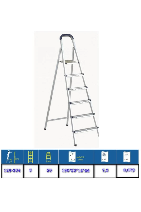5+1 Basamaklı Profil Galvanizli Standart Merdiven - 2