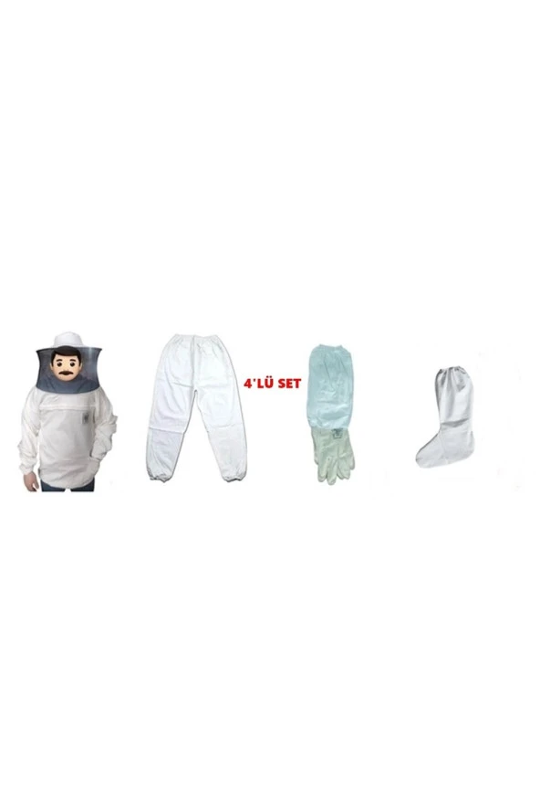 4lü Set (NORMAL MASKE,PANTOLON,ELDİVEN, ARICI ÇORABI)