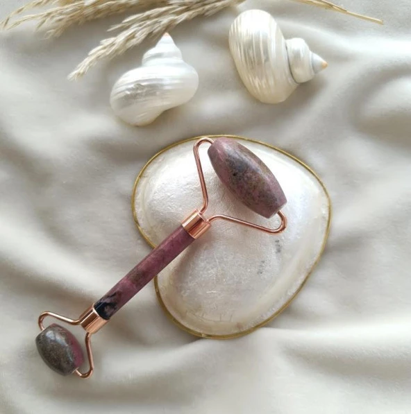 Roller Doğal Taş Masaj Aleti Rodonit Taşı Yüz Roller Yüz Taşı Masaj Taşı Jade Roller - 3