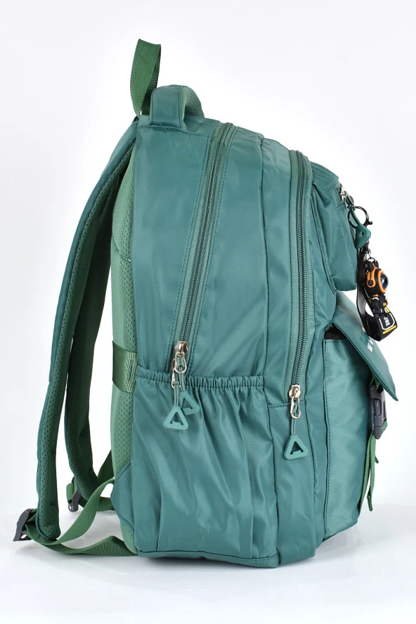 Elatae Unisex Ortopedik Çok Gözlü Günlük Seyahat Okul Sırt Çantası Yeşil 51704 - 3