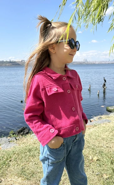 Barbie Basklı Çocuk Ceket (Gw1qUUCQozPpN) - 5