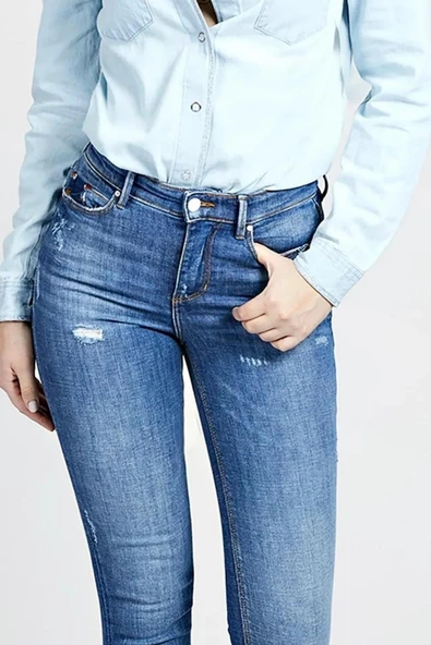 Guess Kadın Denim Pantolon W1RA93D46A4 - 4