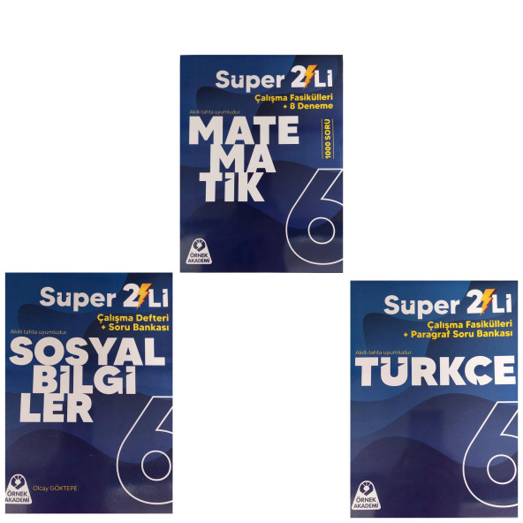 ÖRNEK AKADEMİ 6.SINIF SÜPER İKİLİ SETİ TÜRKÇE + MATEMATİK + SOSYAL BİLGİLER