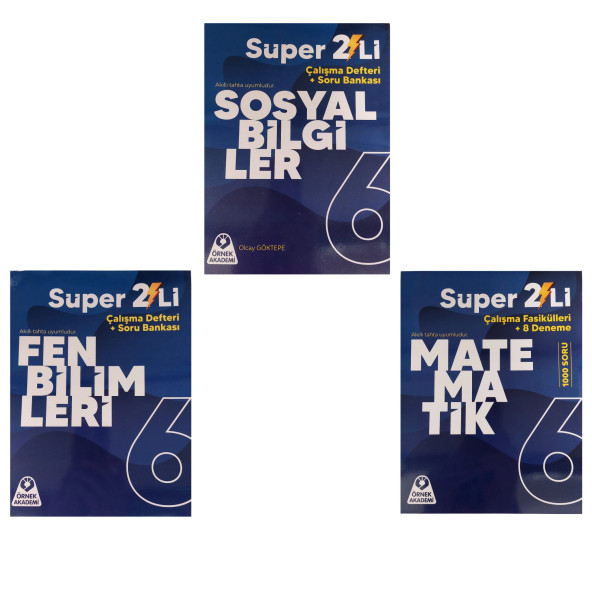 ÖRNEK AKADEMİ 6.SINIF SÜPER İKİLİ SETİ FEN BİLİMLERİ + MATEMATİK + SOSYAL BİLGİLER