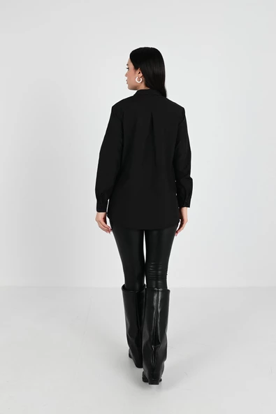 Kadın Çift Cepli Salaş Gömlek 1670-24 - 8