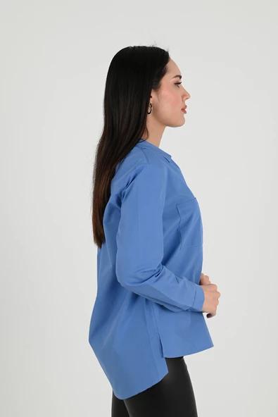 Kadın Çift Cepli Salaş Gömlek 1670-24 - 6