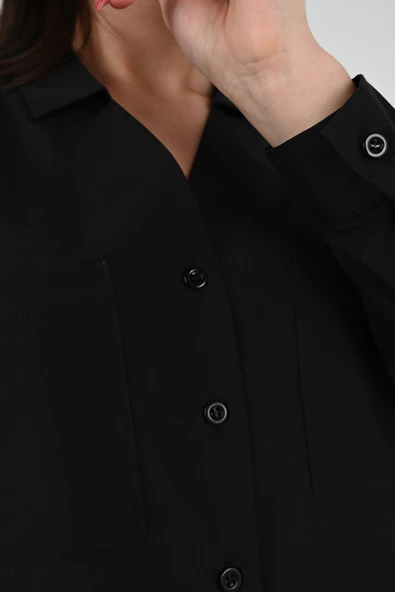 Kadın Çift Cepli Salaş Gömlek 1670-24 - 11