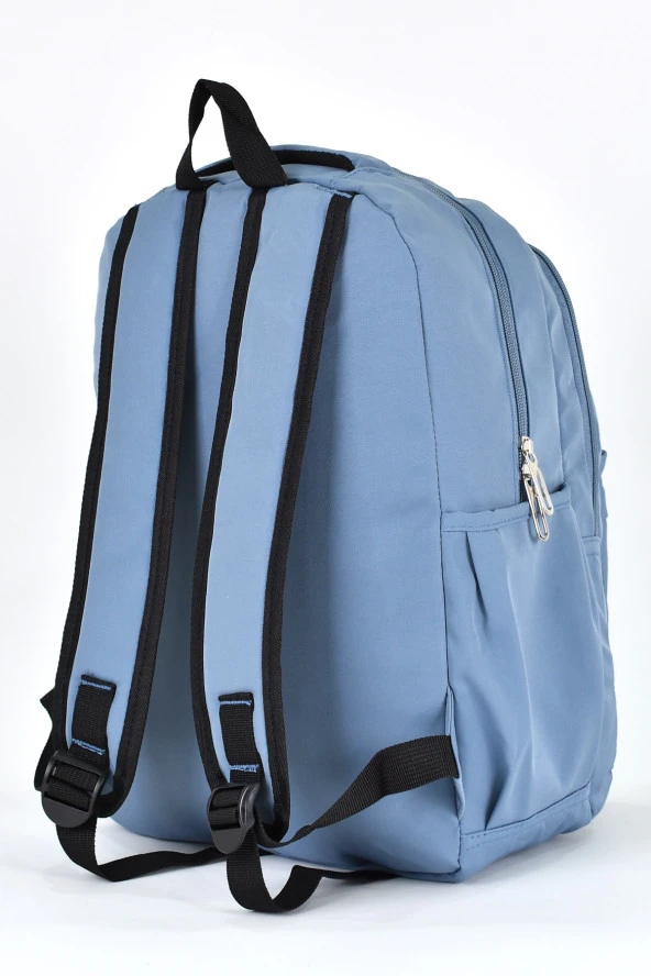 Elatae Kız Çocuk Genç Çok Gözlü Günlük Seyahat Okul Sırt Çantası Mavi 51705 - Resim 5