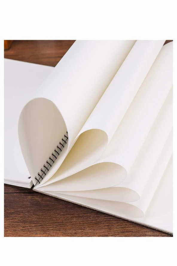 Resim Defteri 15 Yaprak 25x35 cm 2 Adet Spiralli Orta Boy Resim Defteri Karton Kapak 110 gr Öğrenci Okul - 3