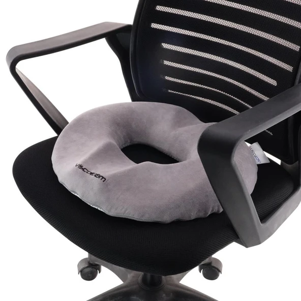 Ultralüks Ortopedik Oturma Simidi Kuyruk Sokumu Yastığı Visco Oturma Simidi - Gri - 5
