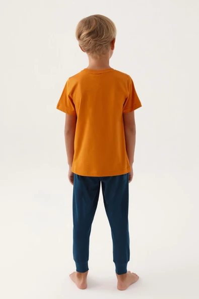 U.S. Polo Assn.1717 Garson Lisanslı Graphic Erkek Çocuk Pijama Takımı - Resim 5