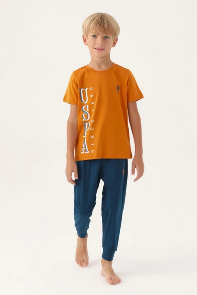U.S. Polo Assn.1717 Garson Lisanslı Graphic Erkek Çocuk Pijama Takımı ürün görseli 1