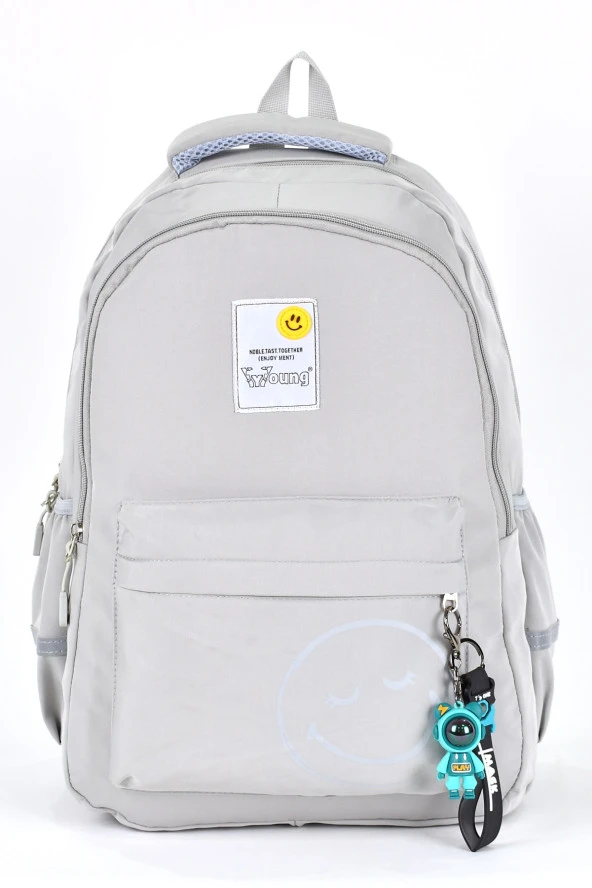 Elatae Unisex Ortopedik Çok Gözlü Günlük Seyahat Okul Sırt Çantası Gri 51709