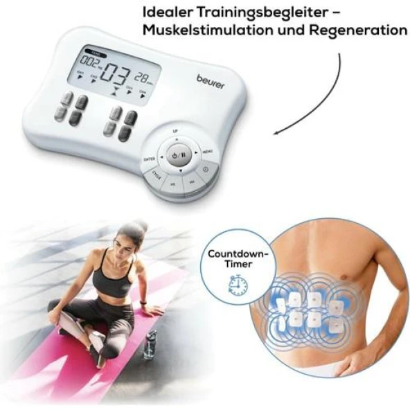 Beurer EM 80 Kaslar için Terapi Masaj EMS Cihazı ve 8'li Set Yedek Elektrodlar - 2