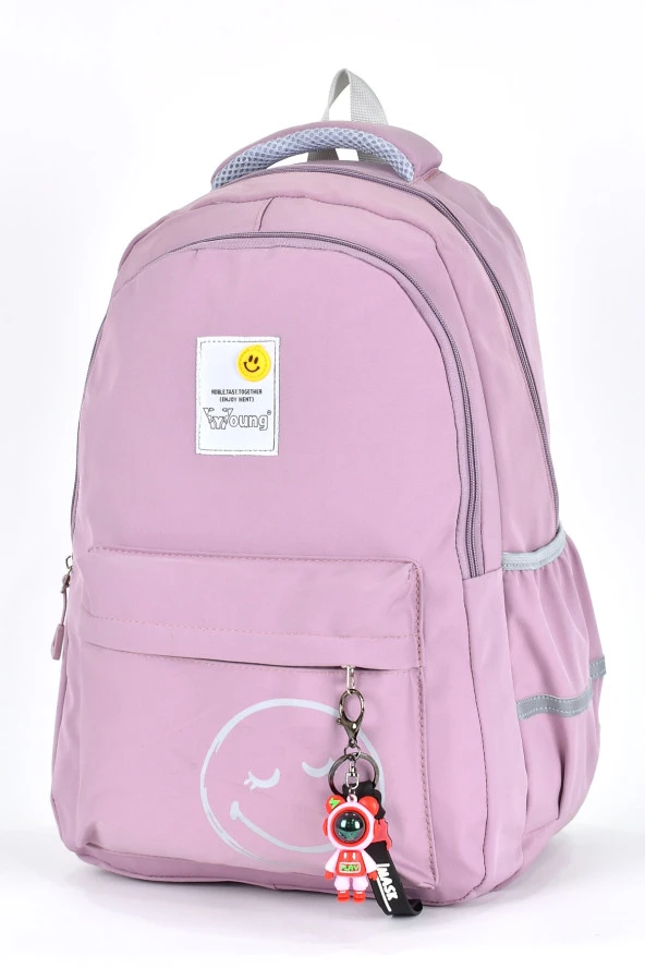 Elatae Unisex Ortopedik Çok Gözlü Günlük Seyahat Okul Sırt Çantası Lila 51709 - Resim 2