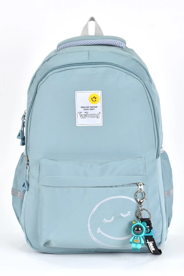 Elatae Unisex Ortopedik Çok Gözlü Günlük Seyahat Okul Sırt Çantası Mavi 51709