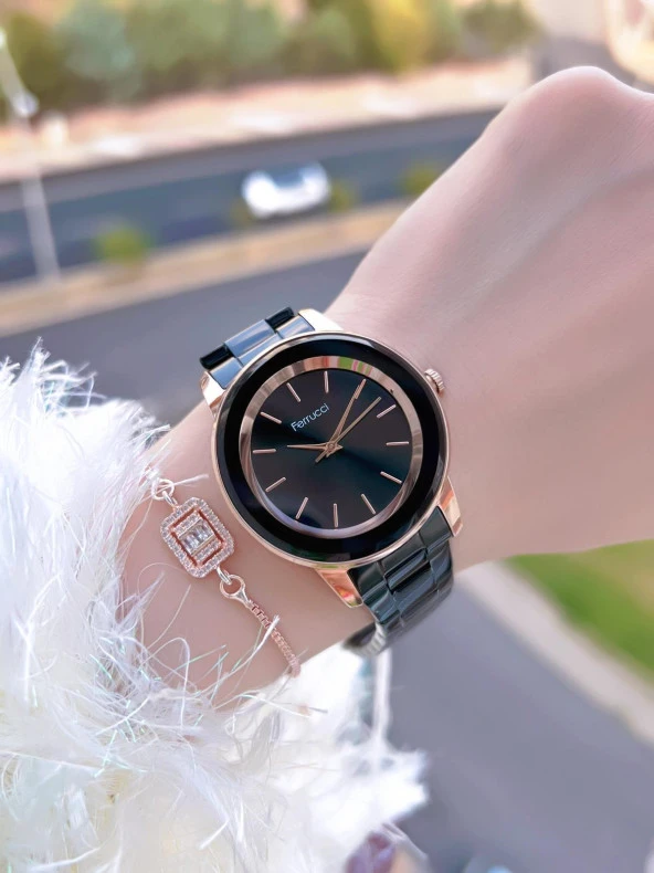 Ferrucci Kadın Kol Saati+Bileklik Özel Seri Çelik Kordon Kararma Renk Atma Yapmaz BİLEKTE.F.03 - Resim 2