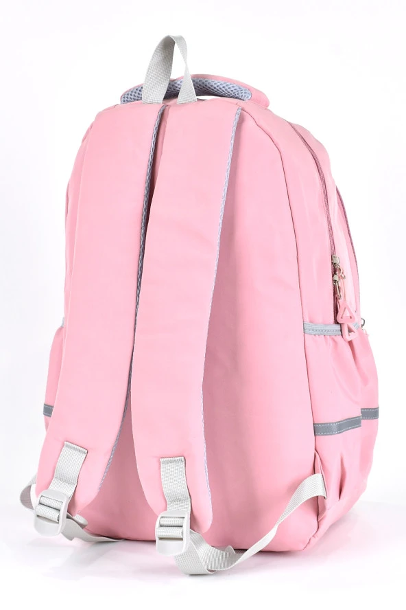 Elatae Unisex Ortopedik Çok Gözlü Günlük Seyahat Okul Sırt Çantası Pembe 51709 - 5