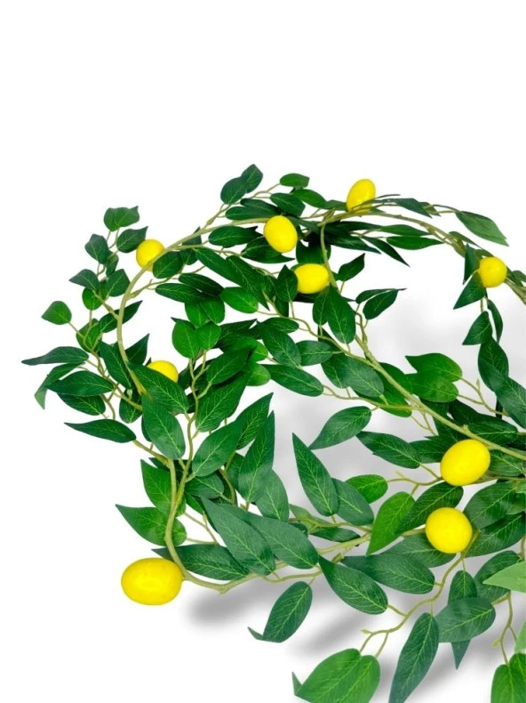 Yapay Çiçek Sarkan Ve Dolanan Limonlu Sögüt Sarmaşık Doğalgaz Borusu Kapatıcı Yapay Sarmaşık 180cm - 2