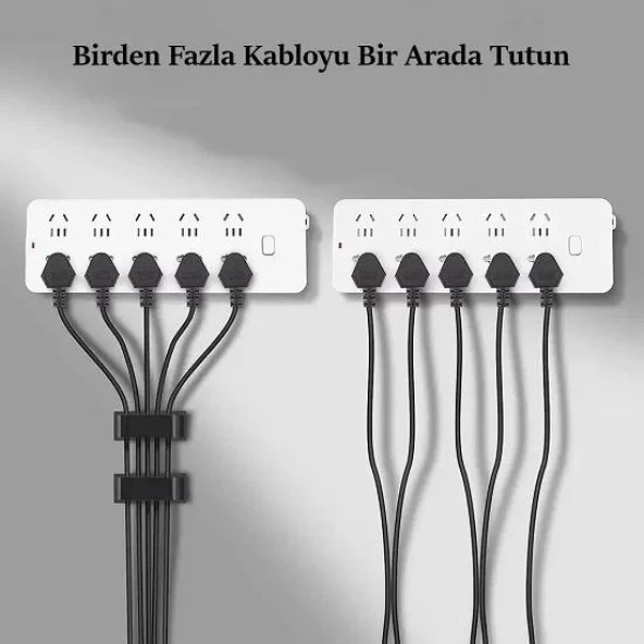 3B Trend Yapışkanlı Kablo Toplayıcı 4 Adet Masa Kablo Düzenleyici Klips Duvara Sabitleyici - 2