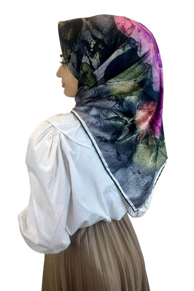 Quare Çiçek Desenli Rayon Eşarp 10701  FUŞYA