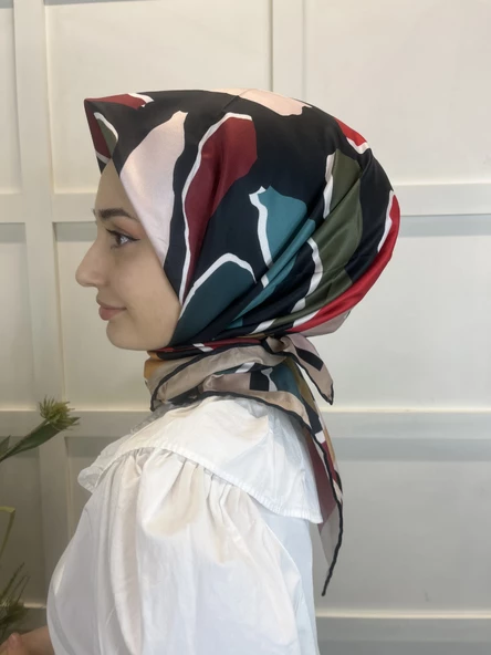 Quare Desenli Rayon Eşarp 01072  VİZON - 3