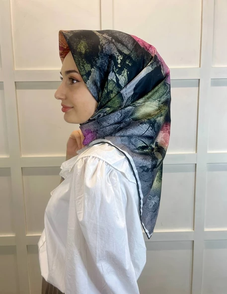Quare Çiçek Desenli Rayon Eşarp 10701  FUŞYA - 3