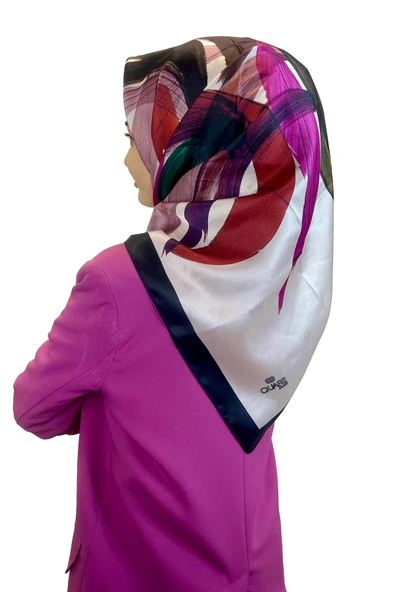 Quare Fırça Desen Kristal Eşarp 01066  KIRIK BEYAZ - 1