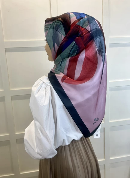 Quare Fırça Desen Kristal Eşarp 01066  PUDRA - 3