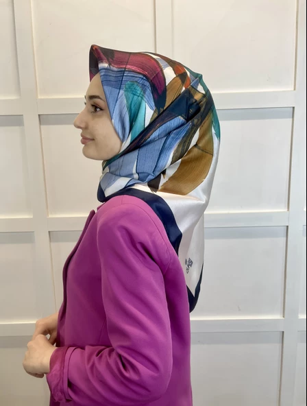 Quare Fırça Desen Kristal Eşarp 01066  KREM - 2