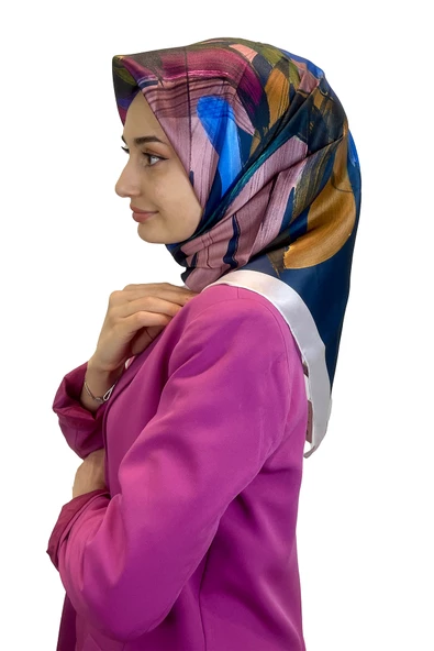 Quare Fırça Desen Kristal Eşarp 01066  LACİVERT ürün görseli