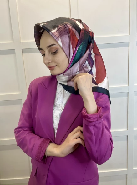 Quare Fırça Desen Kristal Eşarp 01066  KIRIK BEYAZ - 3