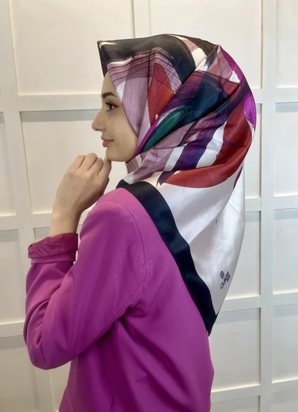 Quare Fırça Desen Kristal Eşarp 01066  KIRIK BEYAZ - 2