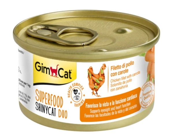 Gimcat Shinycat Superfood Tavuk Ve Havuçlu Kedi Konservesi 70gr