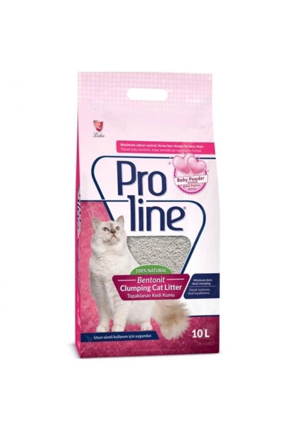 Proline Pudralı Kokulu Topaklanan Bentonit Kedi Kumu 10 Lt - Resim 2