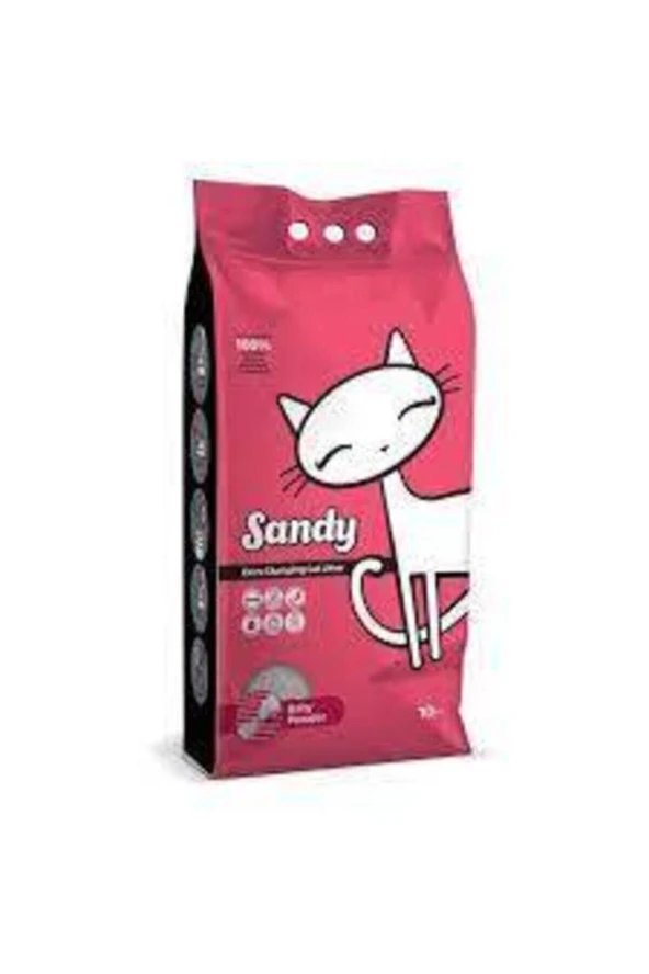 Sandy Pudra Kokulu Ekstra Topaklanan Sodyum Bentonit Kedi Kumu 10 Kg