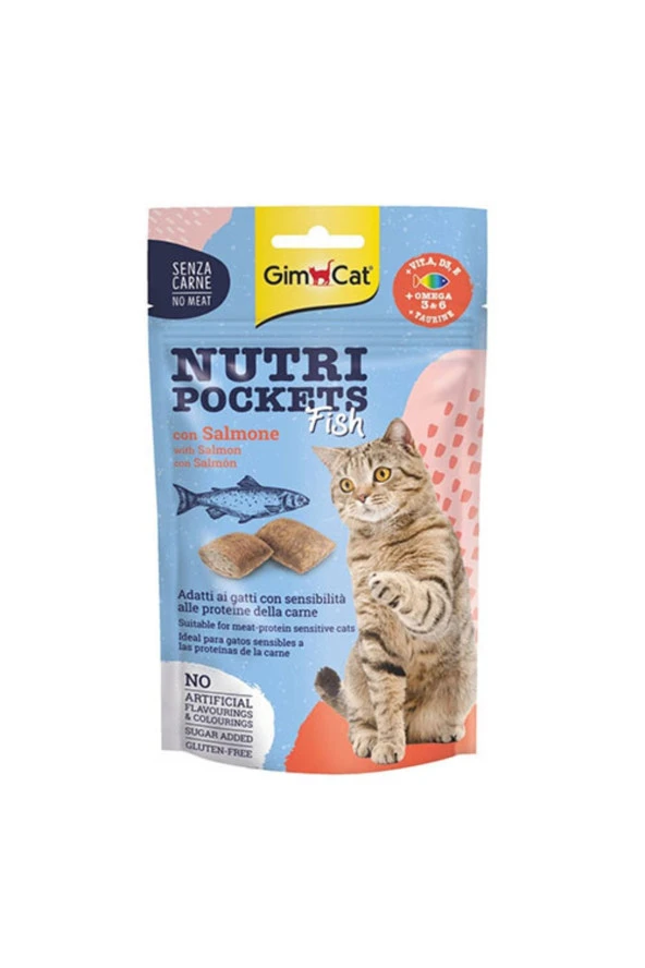 GimCat Nutripockets Somonlu Kedi Ödül Tableti 60 Gr