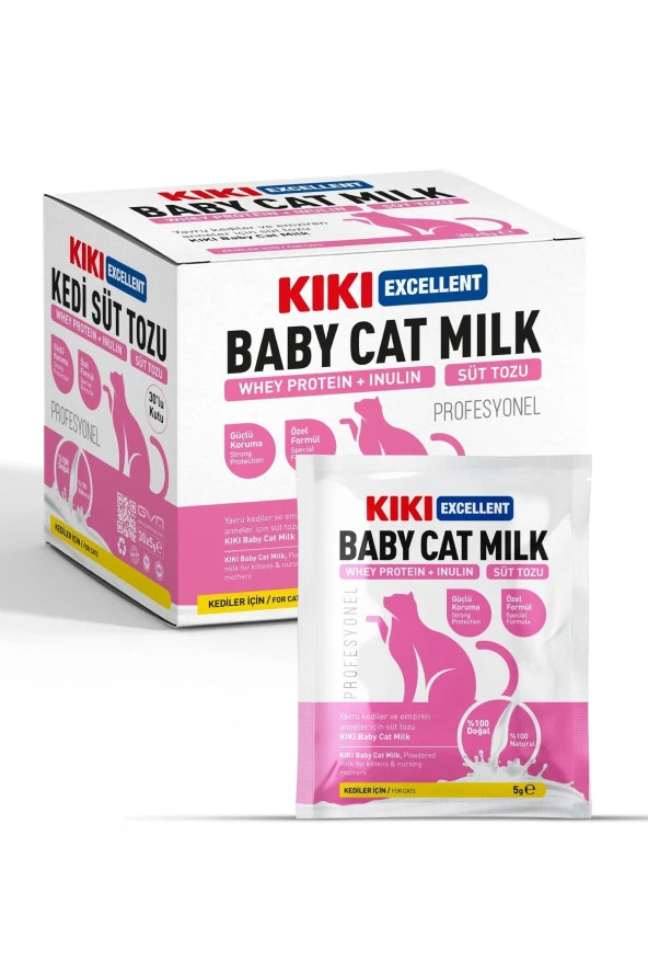 Kiki Excellent Kedi Süt Tozu Saşe - Yavru Kedi Süt Tozu - 5 Gr