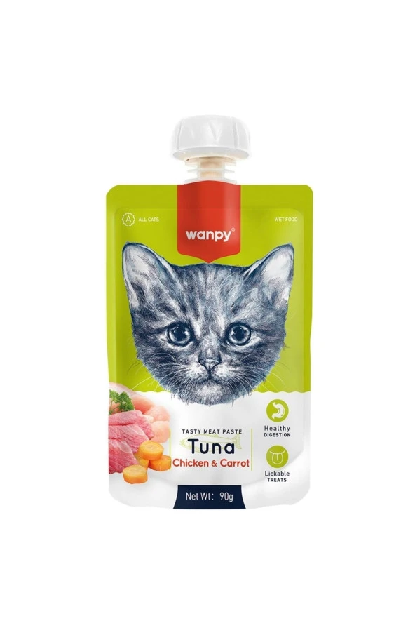 Wanpy Taze Ton Balıklı, Tavuklu Kedi Et Ezmesi 90 Gr