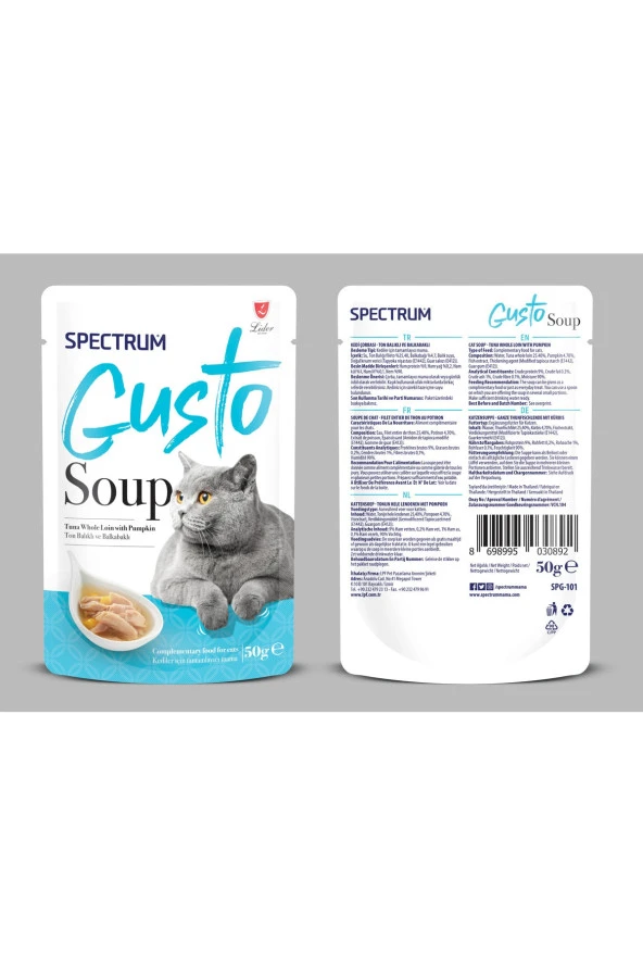 Spectrum Gusto Kedi Balkabaklı Ve Ton Balıklı Kedi Çorbası 50 gr