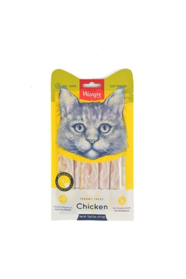 Wanpy Tavuklu Sıvı Kedi Ödülü 5x14 gr