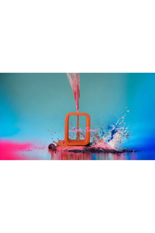 Dekoratif kare cam tüplü vazo (Turuncu) - 4