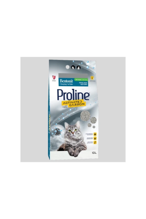 Proline Aktif Karbonlu Kokusuz Topaklanan Kedi Kumu 10lt