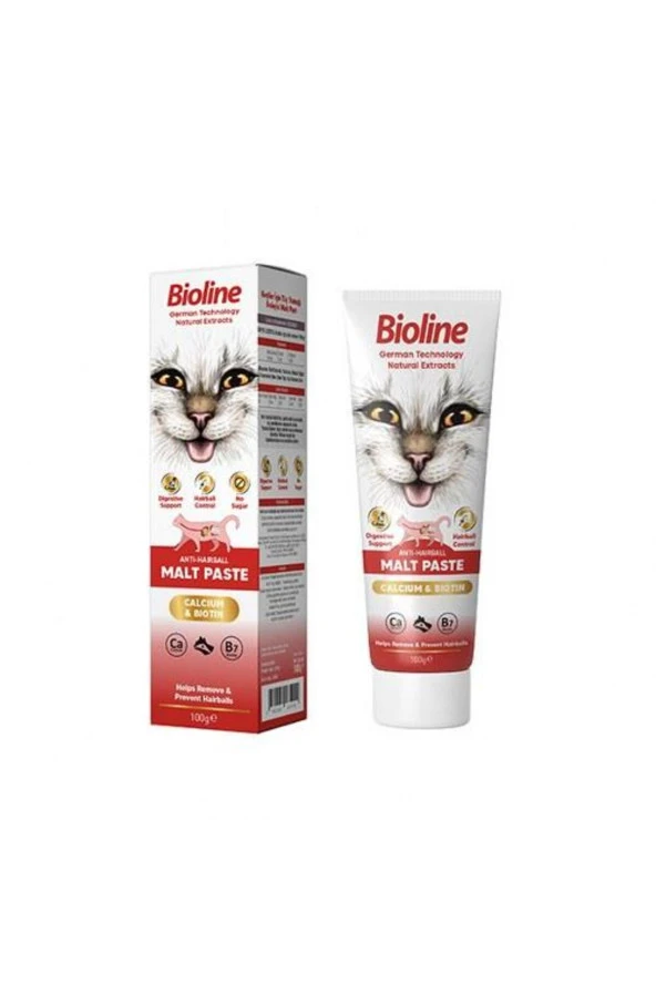 Bioline Anti-Hairball Malt Paste Cat 100 Gr