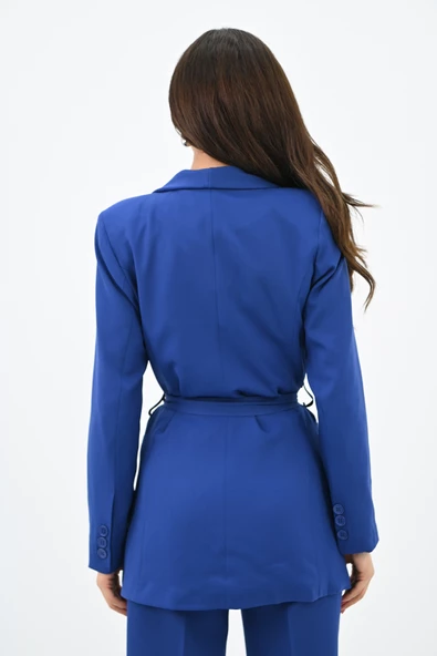 Kadın Kuşaklı Ceket Pantolon Takım 9004-24 - 12