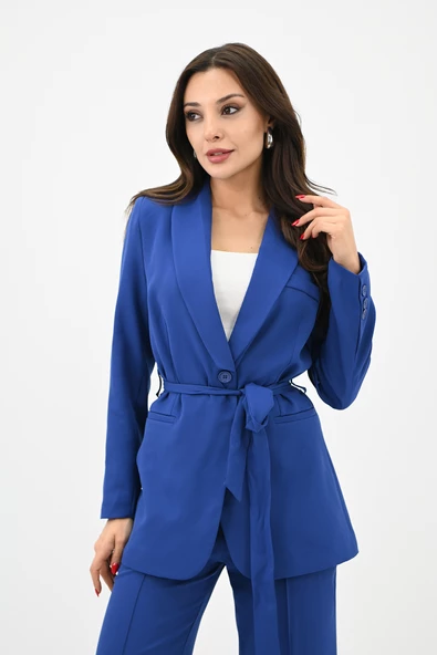 Kadın Kuşaklı Ceket Pantolon Takım 9004-24 - 11