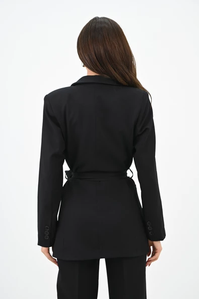 Kadın Kuşaklı Ceket Pantolon Takım 9004-24 - 4