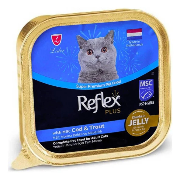 Reflex Plus Pate Yetişkin Morina Balıklı ve Alabalıklı Kedi Yaş Mama 85 Gr