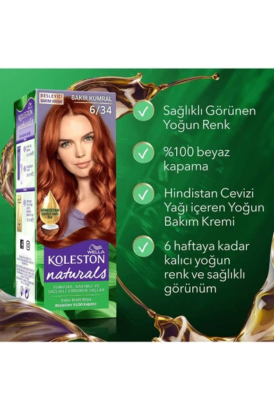 Wella Koleston Naturals Saç Boyası 6/34 Bakır Kumral - Resim 6